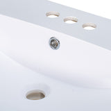 English Elm 24" Bathroom Vanity Top Only, White Basin, 3-Faucet Holes, 4" Faucet Available, Ceramic