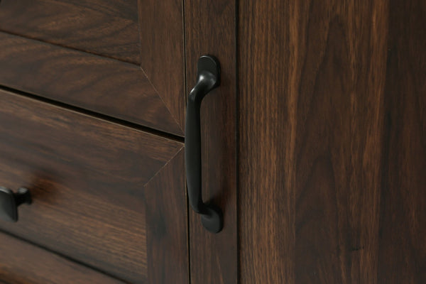 English Elm U-can Entryway Hall Tree with Crown Molding Beadboard Bench and Concealed Cabinet Storage Brown JY000112AAD