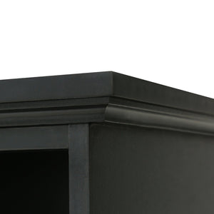 English Elm U-can Entryway Hall Tree with Crown Molding Beadboard Bench and Concealed Cabinet Storage Black JY000112AAB