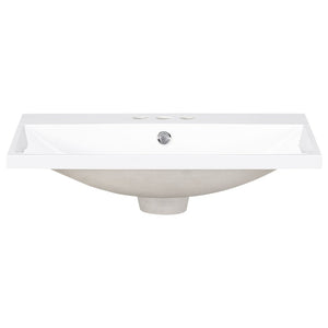 English Elm 24" Ceramic Vanity Top - White Rectangular Undermount Sink, Center Bowl, 4" Faucet, Modern Edge WF287736AAK