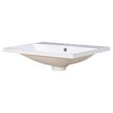 English Elm 24" Bathroom Vanity Top Only, White Basin, 3-Faucet Holes, 4" Faucet Available, Ceramic