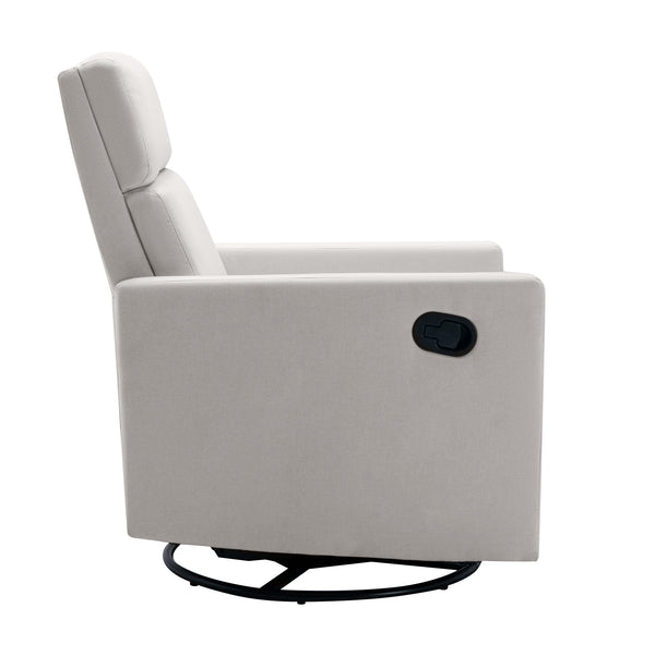 English Elm Modern Upholstered Rocker Nursery Chair with 360° Swivel Glider, Plush High Back, Silent Power Recline Beige 29.33 L x 25.79 W x 23.7 H PP297876AAA