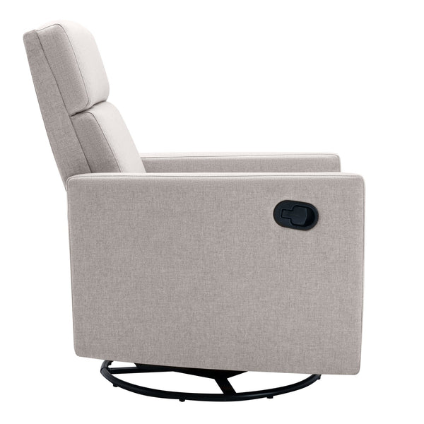 English Elm Modern Upholstered Rocker Nursery Chair with 360° Swivel Glider, Plush High Back, Silent Power Recline Tan 29.33 L x 25.79 W x 23.7 H PP297876AAT