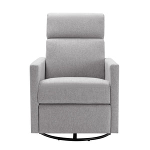 English Elm Modern Upholstered Rocker Nursery Chair with 360° Swivel Glider, Plush High Back, Silent Power Recline Gray 29.33 L x 25.79 W x 23.7 H PP297876AAE