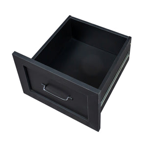 English Elm Home Office Computer Desk with Hutch, Antiqued Finish, Spacious Storage, Waterproof Scratchproof Surface Black W331S00116