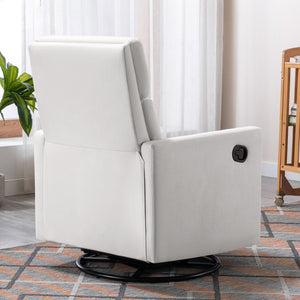 English Elm Modern Upholstered Rocker Nursery Chair with 360° Swivel Glider, Plush High Back, Silent Power Recline Beige 29.33 L x 25.79 W x 23.7 H PP297876AAA
