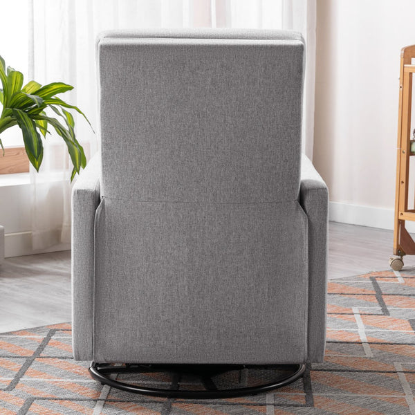 English Elm Modern Upholstered Rocker Nursery Chair with 360° Swivel Glider, Plush High Back, Silent Power Recline Gray 29.33 L x 25.79 W x 23.7 H PP297876AAE