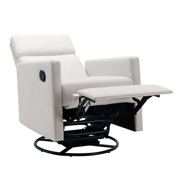 English Elm Modern Upholstered Rocker Nursery Chair with 360° Swivel Glider, Plush High Back, Silent Power Recline Beige 29.33 L x 25.79 W x 23.7 H PP297876AAA