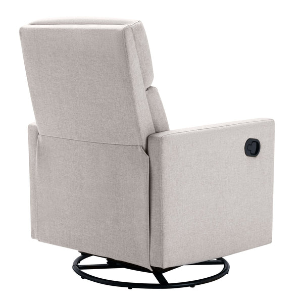 English Elm Modern Upholstered Rocker Nursery Chair with 360° Swivel Glider, Plush High Back, Silent Power Recline Tan 29.33 L x 25.79 W x 23.7 H PP297876AAT