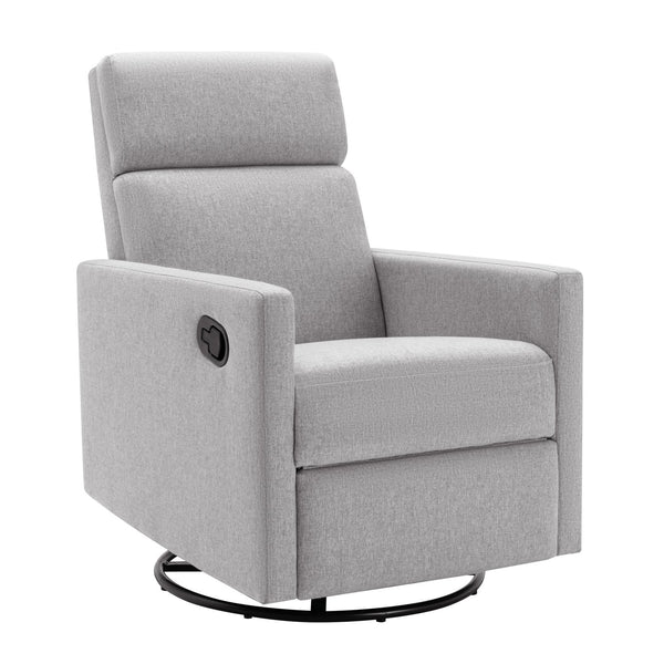 English Elm Modern Upholstered Rocker Nursery Chair with 360° Swivel Glider, Plush High Back, Silent Power Recline Gray 29.33 L x 25.79 W x 23.7 H PP297876AAE