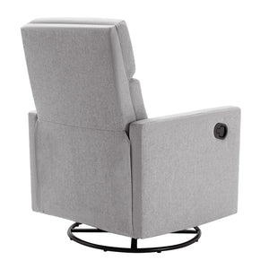 English Elm Modern Upholstered Rocker Nursery Chair with 360° Swivel Glider, Plush High Back, Silent Power Recline Gray 29.33 L x 25.79 W x 23.7 H PP297876AAE