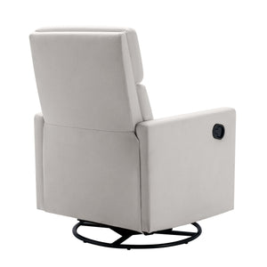 English Elm Modern Upholstered Rocker Nursery Chair with 360° Swivel Glider, Plush High Back, Silent Power Recline Beige 29.33 L x 25.79 W x 23.7 H PP297876AAA