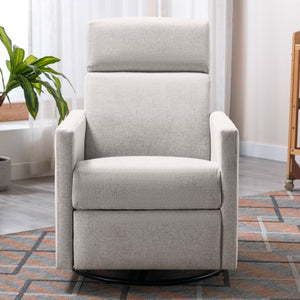 English Elm Modern Upholstered Rocker Nursery Chair with 360° Swivel Glider, Plush High Back, Silent Power Recline Tan 29.33 L x 25.79 W x 23.7 H PP297876AAT