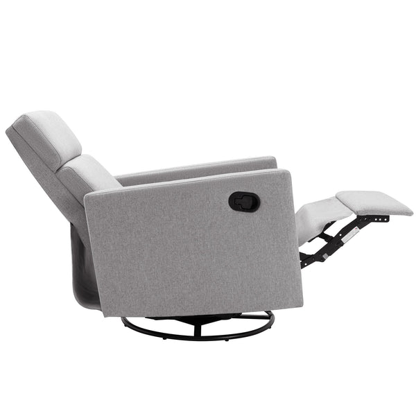 English Elm Modern Upholstered Rocker Nursery Chair with 360° Swivel Glider, Plush High Back, Silent Power Recline Gray 29.33 L x 25.79 W x 23.7 H PP297876AAE