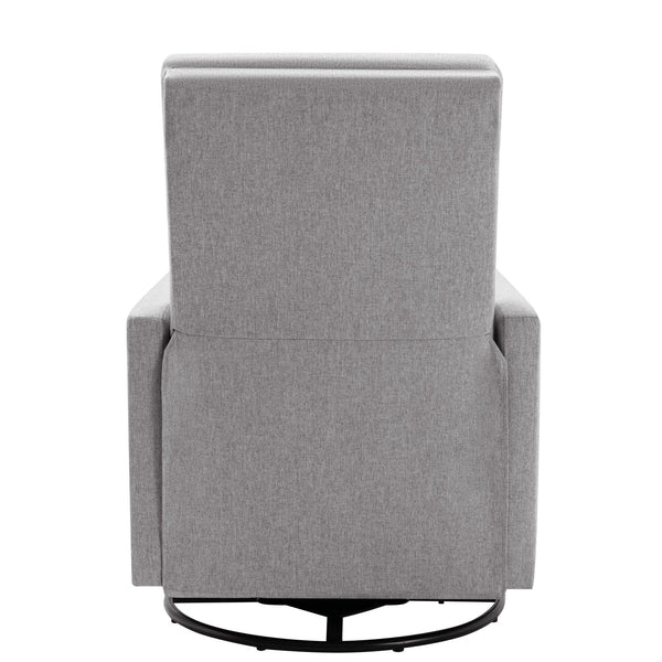 English Elm Modern Upholstered Rocker Nursery Chair with 360° Swivel Glider, Plush High Back, Silent Power Recline Gray 29.33 L x 25.79 W x 23.7 H PP297876AAE