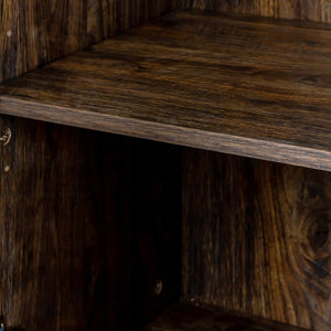 English Elm Cabinet 4-Door Sideboard with 4 Open Shelves, 59" Freestanding Storage Console for Living Room W33164271