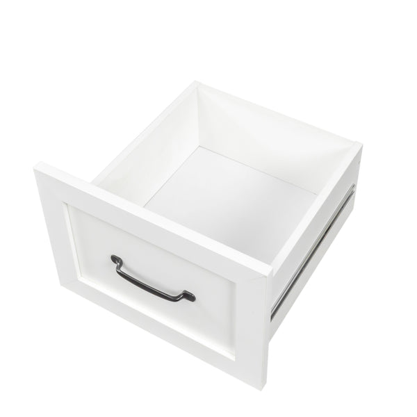 English Elm Home Office Computer Desk with Hutch, Antiqued Finish, Spacious Storage, Waterproof Scratchproof Surface White W331S00113