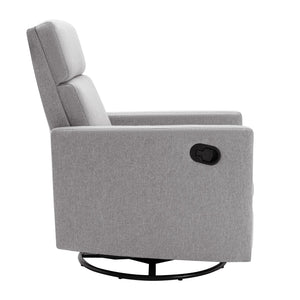 English Elm Modern Upholstered Rocker Nursery Chair with 360° Swivel Glider, Plush High Back, Silent Power Recline Gray 29.33 L x 25.79 W x 23.7 H PP297876AAE
