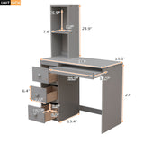 Hearth and Haven Zeni Twin Size Loft Bed with 1 Stand-Alone Bed, Storage Staircase, Desk, Shelves and Drawers, Grey  GX000417AAE