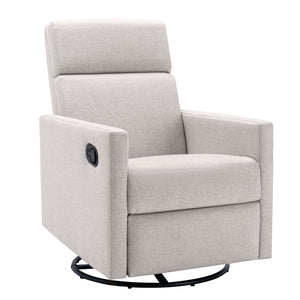 English Elm Modern Upholstered Rocker Nursery Chair with 360° Swivel Glider, Plush High Back, Silent Power Recline Tan 29.33 L x 25.79 W x 23.7 H PP297876AAT