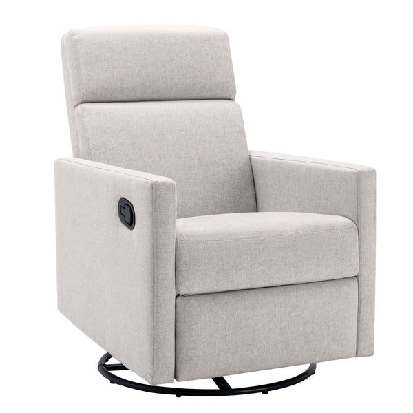 English Elm Modern Upholstered Rocker Nursery Chair with 360° Swivel Glider, Plush High Back, Silent Power Recline Tan 29.33 L x 25.79 W x 23.7 H PP297876AAT