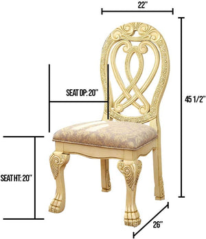 English Elm Formal Majestic Traditional Dining Chairs with Intricate Carvings, Solid Wood Lion Claw Feet Set of 2 Antique White 48.3 L x 23.3 W x 14 H B01170342