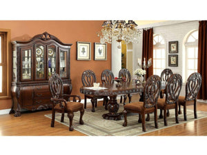 English Elm Formal Majestic Traditional Dining Chairs with Intricate Carvings, Solid Wood Lion Claw Feet Set of 2 Cherry 48.3 L x 23.3 W x 14 H B01170341