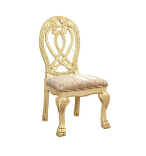English Elm Formal Majestic Traditional Dining Chairs with Intricate Carvings, Solid Wood Lion Claw Feet Set of 2 Antique White 48.3 L x 23.3 W x 14 H B01170342