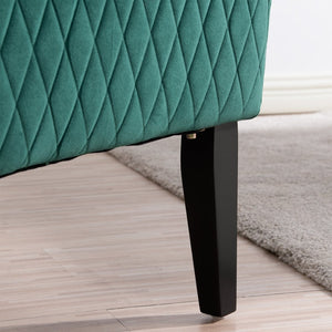 English Elm 23.03" Wingback Velvet Accent Chair Tall High Back Support for Living Room Bedroom Retro Green W680P404089