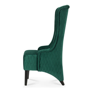 English Elm 23.03" Wingback Velvet Accent Chair Tall High Back Support for Living Room Bedroom Retro Green W680P404089