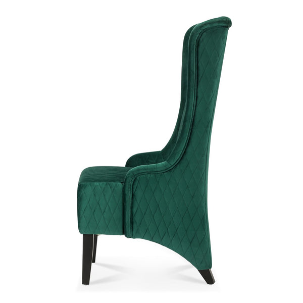 English Elm 23.03" Wingback Velvet Accent Chair Tall High Back Support for Living Room Bedroom Retro Green W680P404089