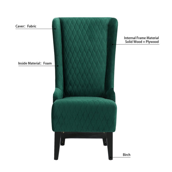 English Elm 23.03" Wide Velvet Wingback Accent Chair Tall Back Support for Living Room Bedroom W68041069