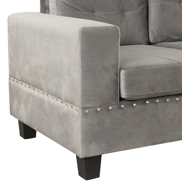 English Elm Modern L-shape Sectional with Reversible Chaise Storage Ottoman and Cup Holders WF296630AAE