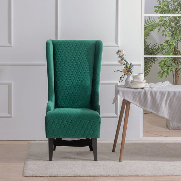 English Elm 23.03" Wide Velvet Wingback Accent Chair Tall Back Support for Living Room Bedroom W68041069