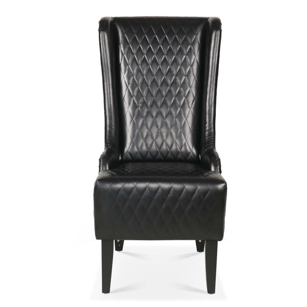 English Elm 23.03" Wingback Velvet Accent Chair Tall High Back Support for Living Room Bedroom Black W680P404142
