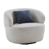 Swivel Barrel Chair, Single Comfy Round Sofa Chair, Boucle Accent Circle Sherpa Armchair