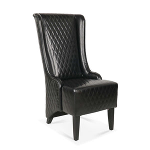 English Elm 23.03" Wingback Velvet Accent Chair Tall High Back Support for Living Room Bedroom Black W680P404142