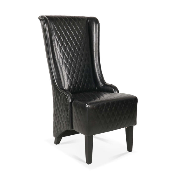 English Elm 23.03" Wingback Velvet Accent Chair Tall High Back Support for Living Room Bedroom Black W680P404142