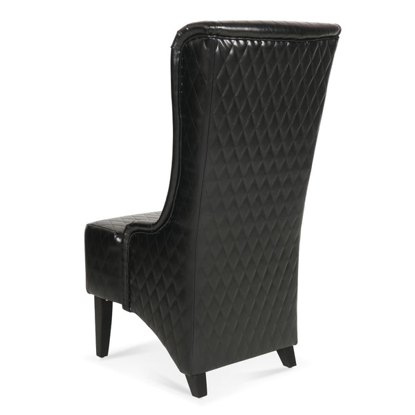 English Elm 23.03" Wingback Velvet Accent Chair Tall High Back Support for Living Room Bedroom Black W680P404142