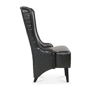 English Elm 23.03" Wingback Velvet Accent Chair Tall High Back Support for Living Room Bedroom Black W680P404142