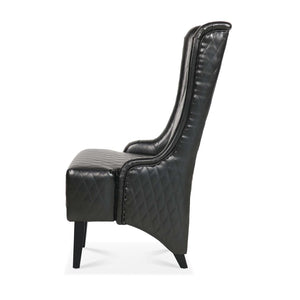English Elm 23.03" Wingback Velvet Accent Chair Tall High Back Support for Living Room Bedroom Black W680P404142
