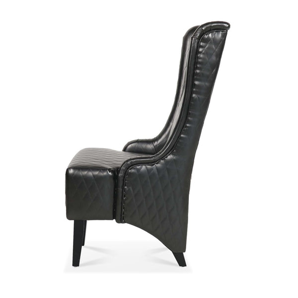 English Elm 23.03" Wingback Velvet Accent Chair Tall High Back Support for Living Room Bedroom Black W680P404142