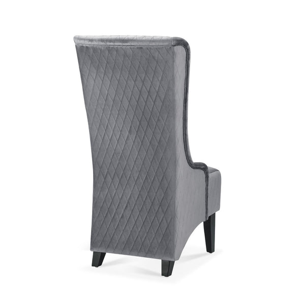 English Elm 23.03" Wingback Accent Chair Grey Velvet High Back Birch Legs Bedroom Living Room W68041792