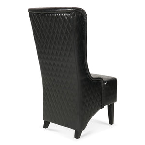 English Elm 23.03" Wingback Velvet Accent Chair Tall High Back Support for Living Room Bedroom Black W680P404142