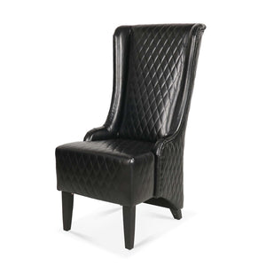 English Elm 23.03" Wingback Velvet Accent Chair Tall High Back Support for Living Room Bedroom Black W680P404142