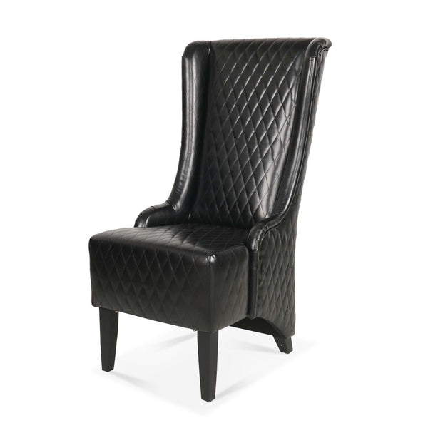 English Elm 23.03" Wingback Velvet Accent Chair Tall High Back Support for Living Room Bedroom Black W680P404142