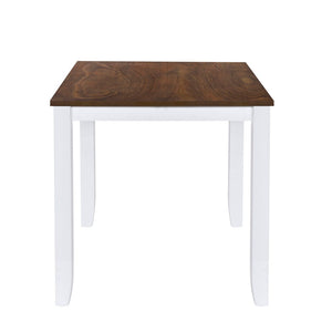 English Elm Topmax Rustic White Rubberwood Dining Set Four X-back Linen Chairs Compact Kitchen SH000253AAK