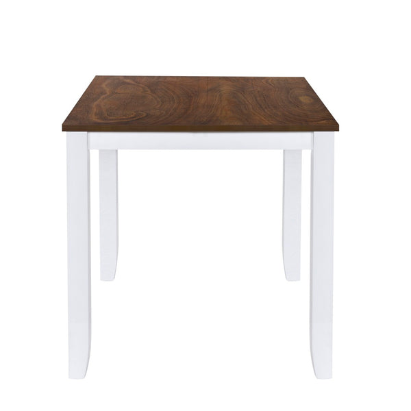 English Elm Topmax Rustic White Rubberwood Dining Set Four X-back Linen Chairs Compact Kitchen SH000253AAK