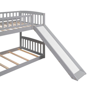 English Elm Stairway Twin Over Kids Bunk Bed with Storage Stairs Slide and White Finish LT100155AAE