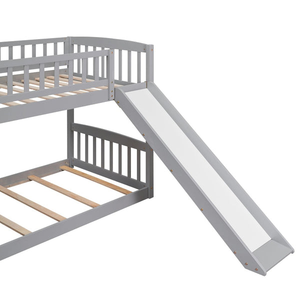 English Elm Stairway Twin Over Kids Bunk Bed with Storage Stairs Slide and White Finish LT100155AAE